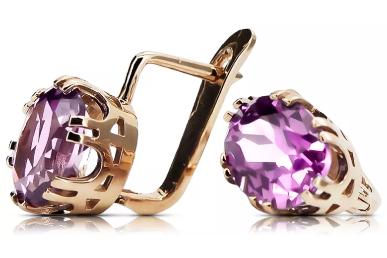 Βίντεο στυλ Κορδόνια Amethyst Original vintage 14k από ροζ χρυσό vec016r